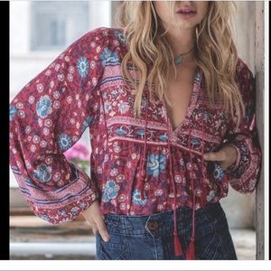 spell and the gypsy floktown blouse in wine